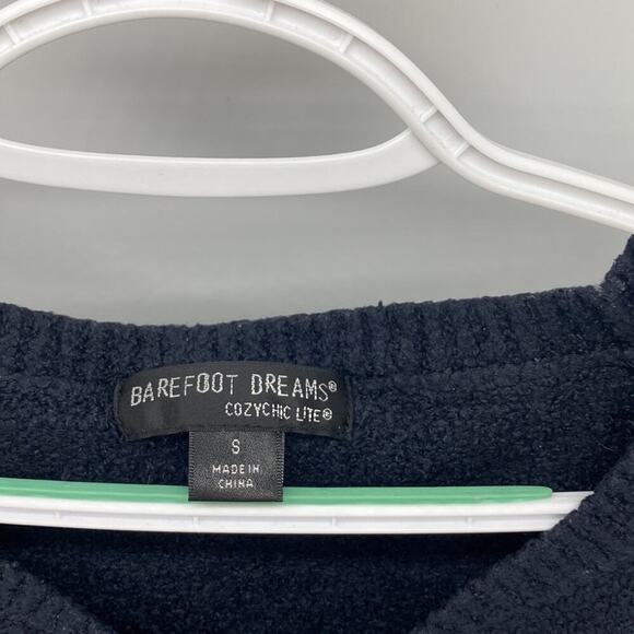 Barefoot Dreams cozychic lite fuzzy ho Lo thumb holes warm shirt black soft sz S - Picture 2 of 8